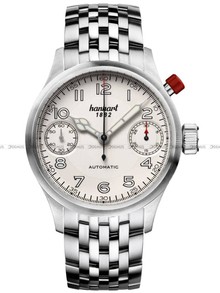 Zegarek Męski Automatyczny Hanhart MonoScope Silver Smooth Bezel 45 mm 732.220-6428