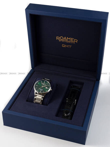 Roamer R-Line GMT 990987 41 75 05 Zegarek Męski - pasek w zestawie