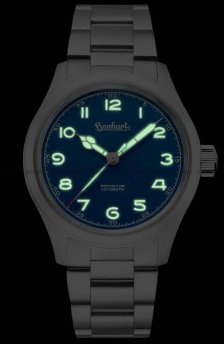 Zegarek Męski Automatyczny Hanhart PIONEER Preventor HD12 Blue 39 mm 792.870-6429