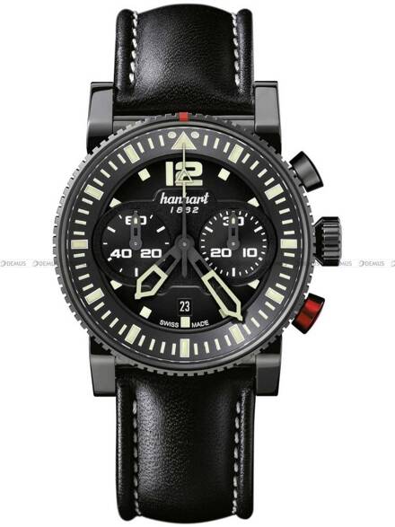 Zegarek Męski Automatyczny Hanhart PRIMUS Pilot Dark 44 mm 740.510-0020