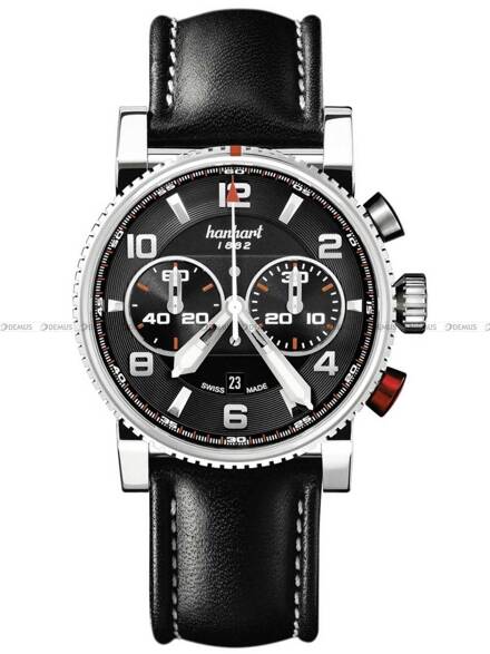 Zegarek Męski Automatyczny Hanhart PRIMUS Racer Black 44 mm 741.210-0020