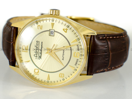 Zegarek szwajcarski pozłacany Adriatica automatyczny A8142.1251A